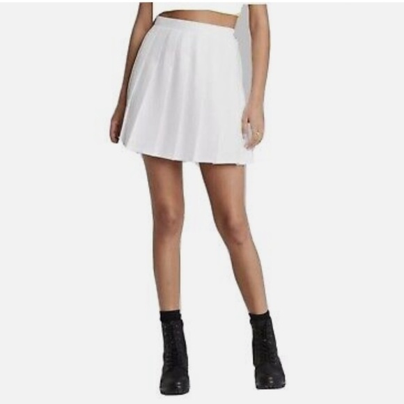 Nwt WILD FABLE Woven White A line Tennis Pleated Mini Skirt High Rise - Picture 1 of 10